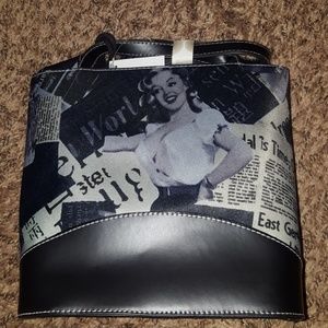 Vintage black and gray shoulder purse